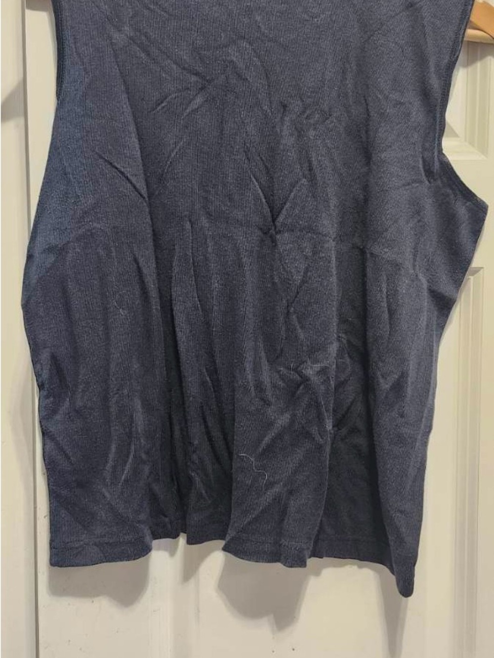 Lord & Taylor Navy Ribbed Sleeveless Tank